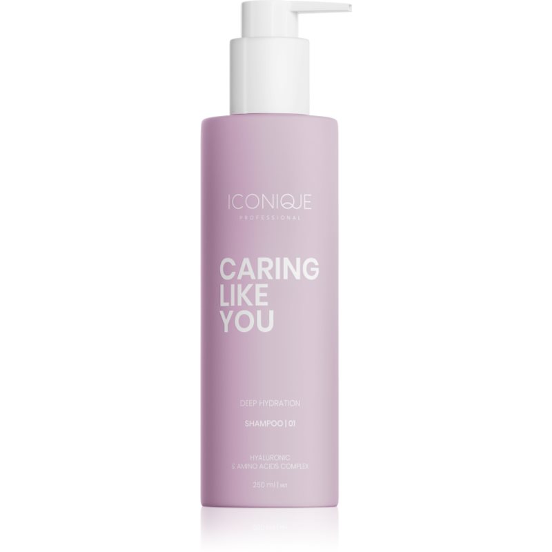ICONIQUE Professional CARING LIKE YOU Deep Hydration hidratáló sampon száraz és sérült hajra 250 ml