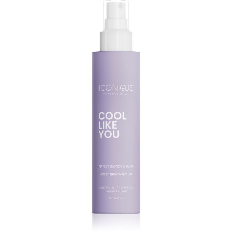 ICONIQUE Professional COOL LIKE YOU Perfect Blonde & Silver Violet leöblítést nem igénylő ápolás semlegesíti a sárgás tónusokat 150 ml