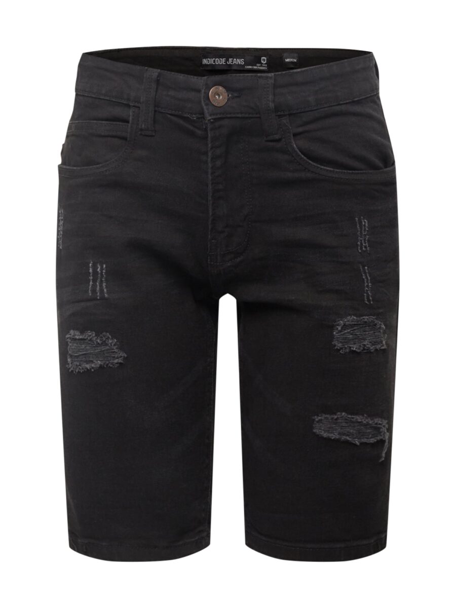 INDICODE JEANS Farmer 'Kaden Holes'  fekete-hu