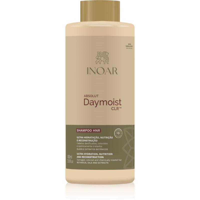 INOAR Absolut Daymoist CLR™ Intenzíven hidratáló sampon száraz és festett hajra 800 ml-ár
