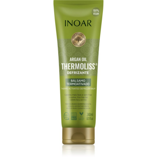 INOAR Argan Oil System Thermoliss kisimító balzsam hajra hővédelemmel 240 ml-ár