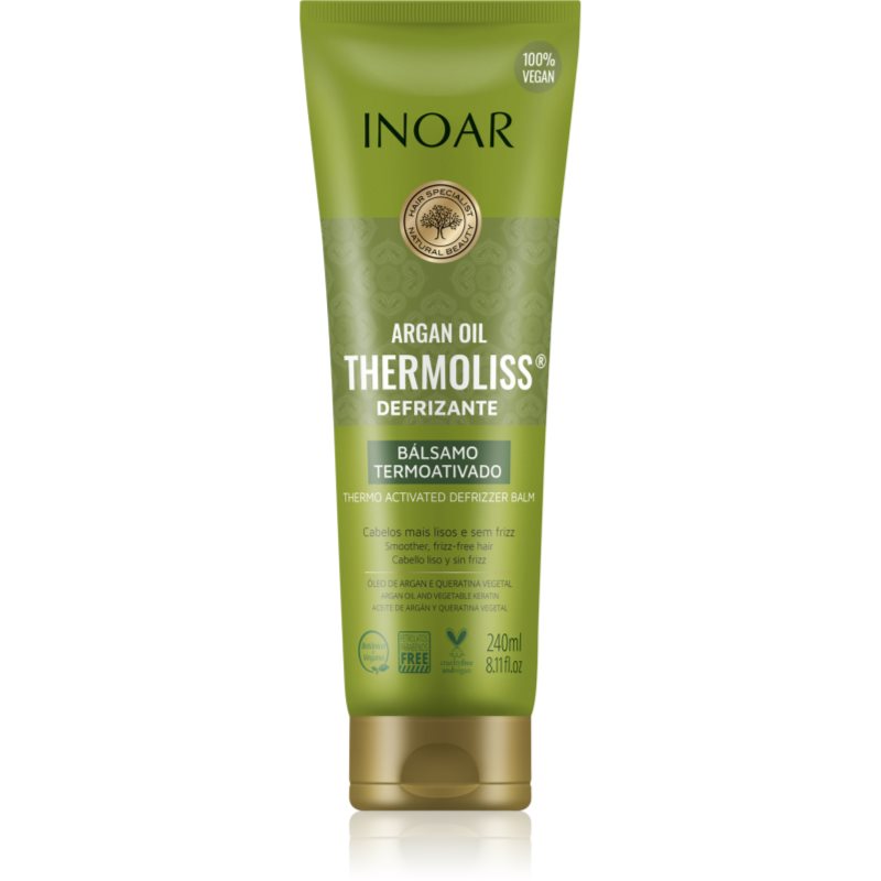 INOAR Argan Oil System Thermoliss kisimító balzsam hajra hővédelemmel 240 ml-ár