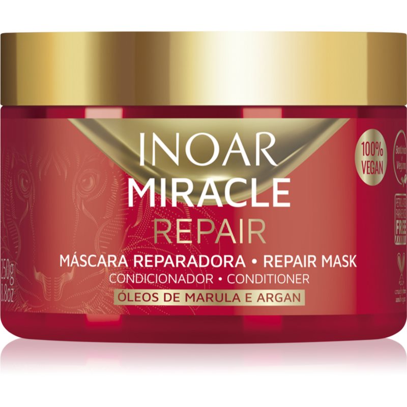 INOAR Miracle Repair regeneráló maszk száraz és sérült hajra 250 g-ár