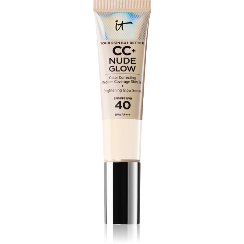 IT Cosmetics Your Skin But Better CC + Nude Glow üde hatást keltő alapozó SPF 40 árnyalat Fair Porcelain 32 ml