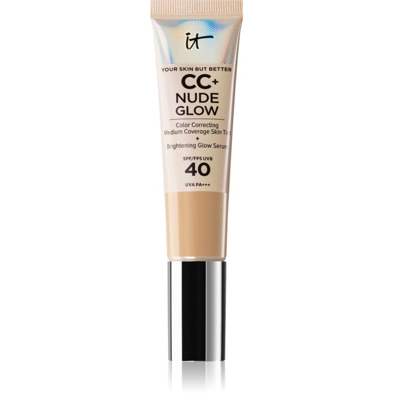IT Cosmetics Your Skin But Better CC + Nude Glow üde hatást keltő alapozó SPF 40 árnyalat Medium Tan 32 ml