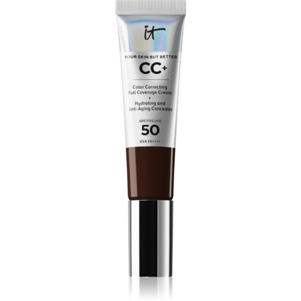 IT Cosmetics Your Skin But Better CC+ fedő hatású alapozó SPF 50+ hölgyeknek Deep Mocha 32 ml