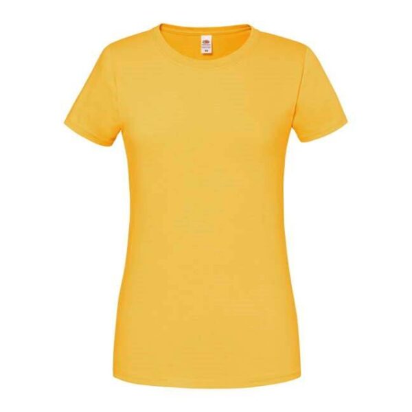 Iconic 195 Ringspun Premium Premium Fruit of the Loom Women's Yellow T-shirt