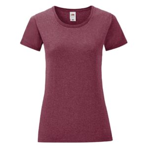 Iconic Burgundy Women's T-shirt in combed cotton Fruit of the Loom Iconic Burgundy Women's T-shirt in combed cotton Fruit of the Loom