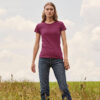 Iconic Burgundy Women's T-shirt in combed cotton Fruit of the Loom