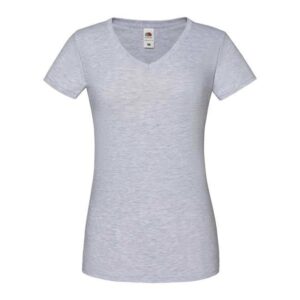 Iconic Vneck Fruit of the Loom Women's Grey T-shirt