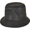 Imitation leather hat black