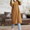 InStyle Neon Trench with Drawstring Waist Hooded - Tan  Green