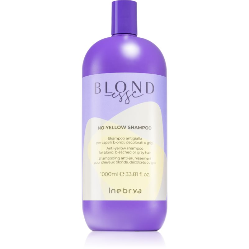 Inebrya BLONDesse No-Yellow Shampoo sampon a sárga tónusok neutralizálására szőke és ősz hajra 1000 ml-Ár