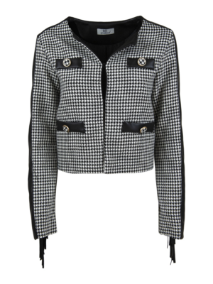 Influencer Átmeneti dzseki ' Houndstooth '  fekete / fehér-Hungary