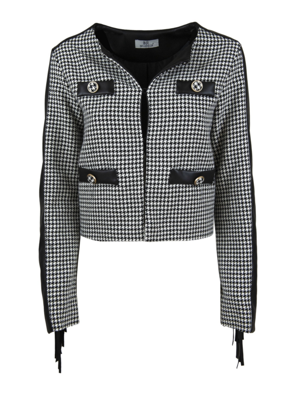 Influencer Átmeneti dzseki ' Houndstooth '  fekete / fehér-Hungary