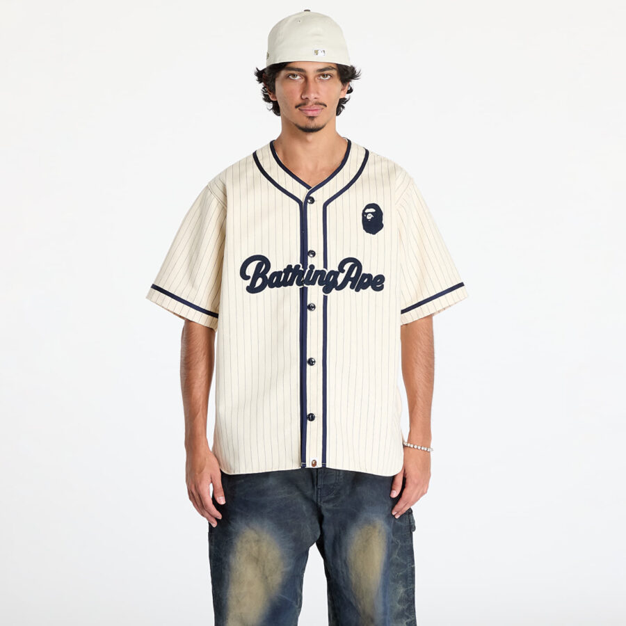 Ing A BATHING APE A Bathing Ape Baseball Shirt Ivory M-alacsony-ár