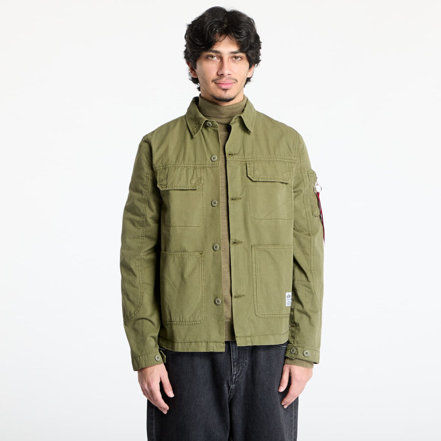Ing Alpha Industries Inc. Color Block Overshirt Dark Olive XL-alacsony-ár