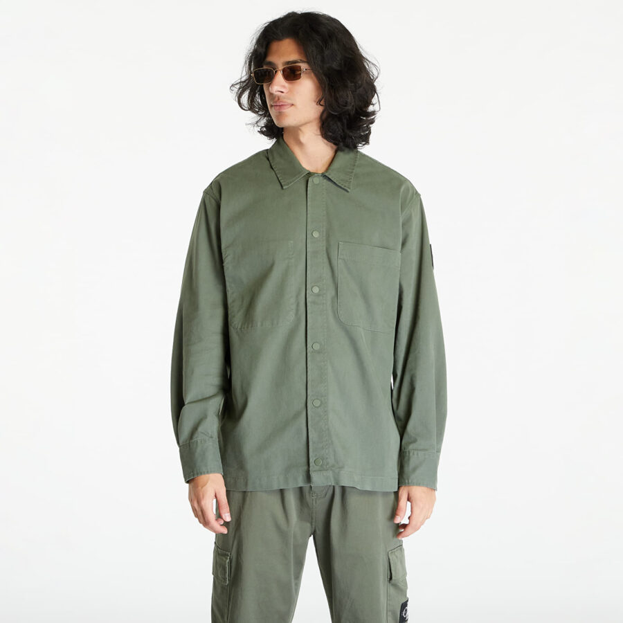 Ing Calvin Klein Jeans Topstitch Woven Shirt Green L-alacsony-ár