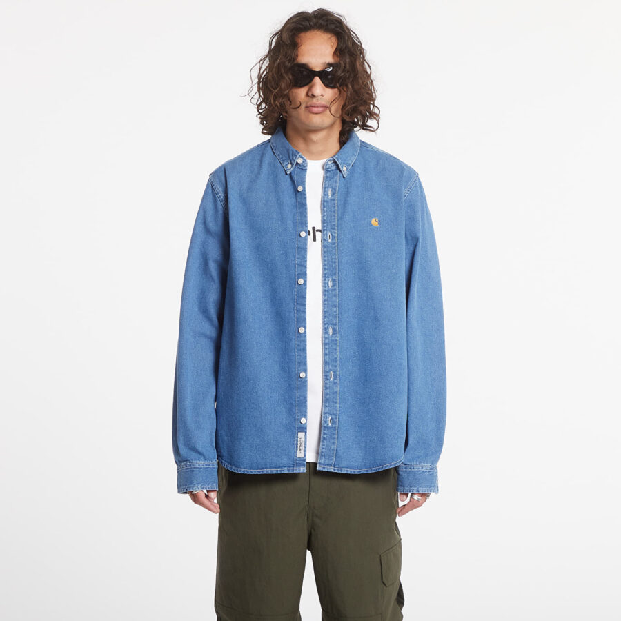 Ing Carhartt WIP L/S Weldon Shirt Blue XS-alacsony-ár