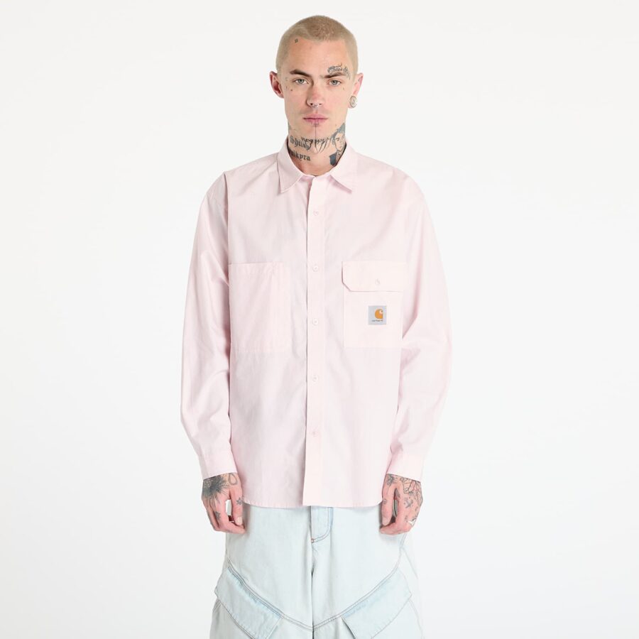 Ing Carhartt WIP Longsleeve Irwin Shirt UNISEX Air Pink S-alacsony-ár