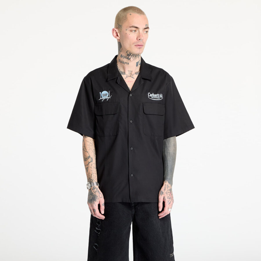 Ing Carhartt WIP Short Sleeve Deli Shirt UNISEX Black/ Bluebird XS-alacsony-ár