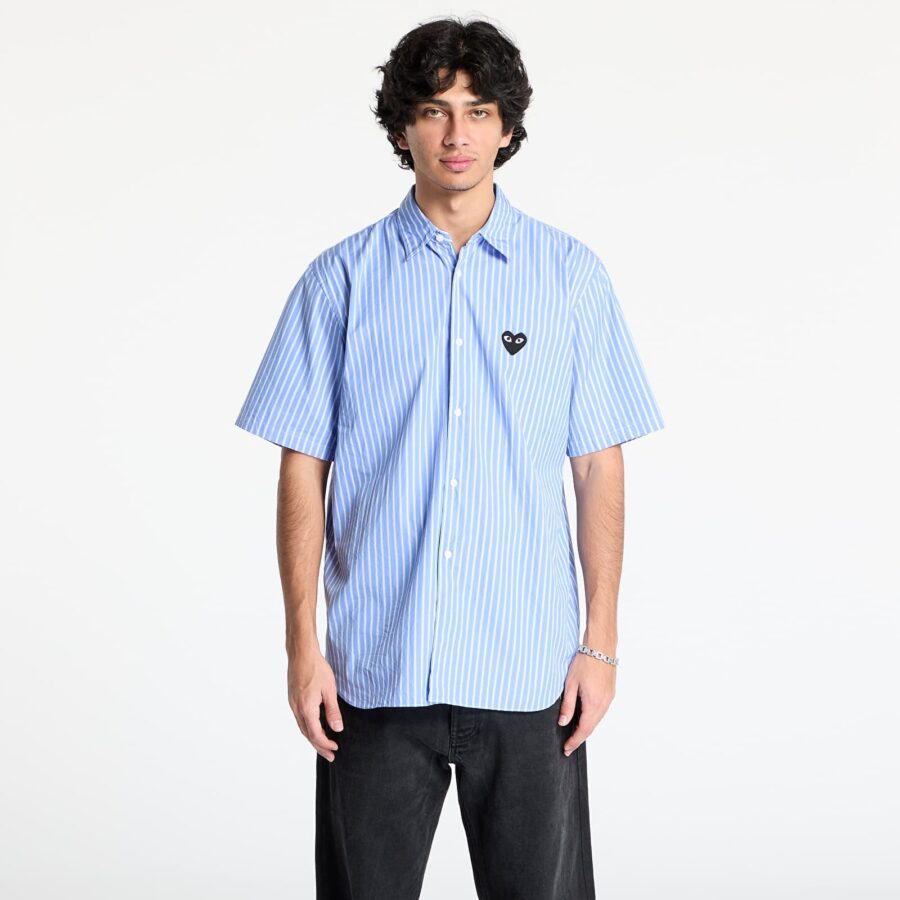 Ing Comme des Garçons PLAY Black Emblem Woven Shirt UNISEX Stripe S-alacsony-ár