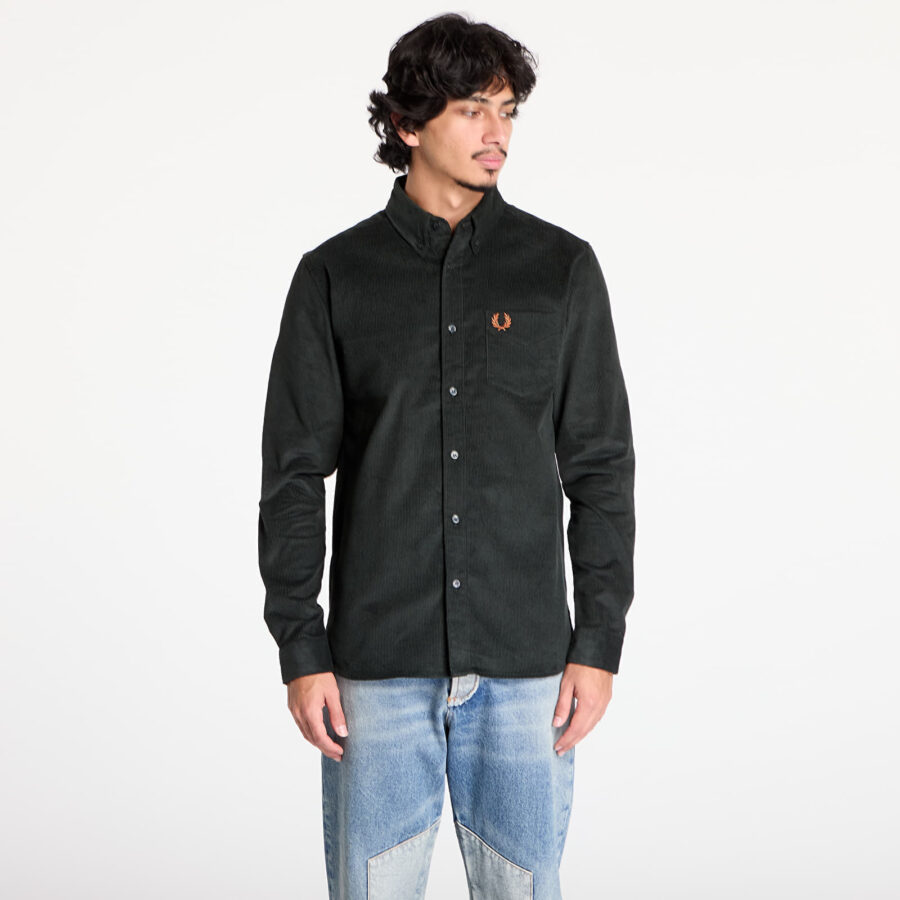 Ing FRED PERRY Corduroy Shirt Night Green XL-alacsony-ár