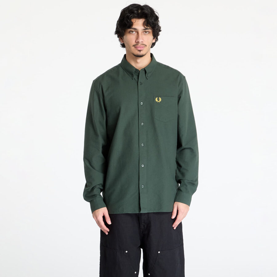 Ing FRED PERRY Oxford Shirt Court Green M-alacsony-ár
