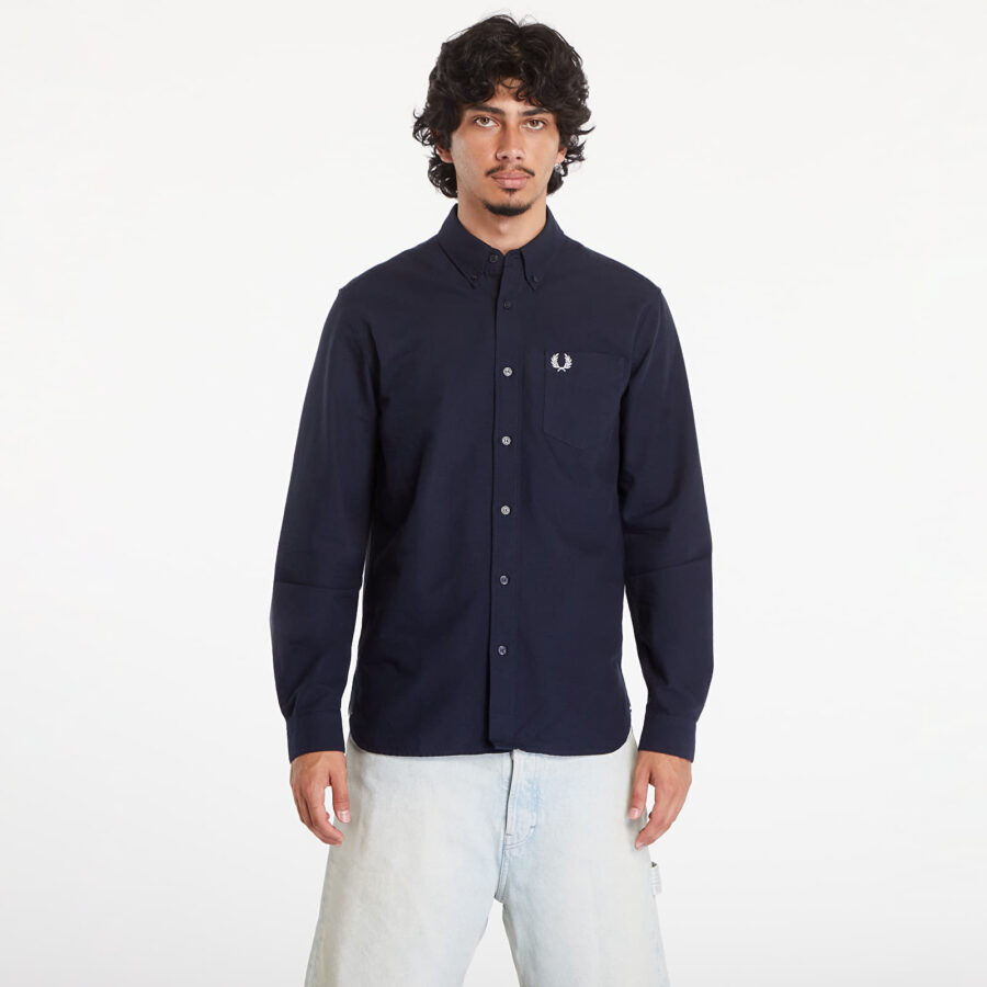 Ing FRED PERRY Oxford Shirt Navy M-alacsony-ár