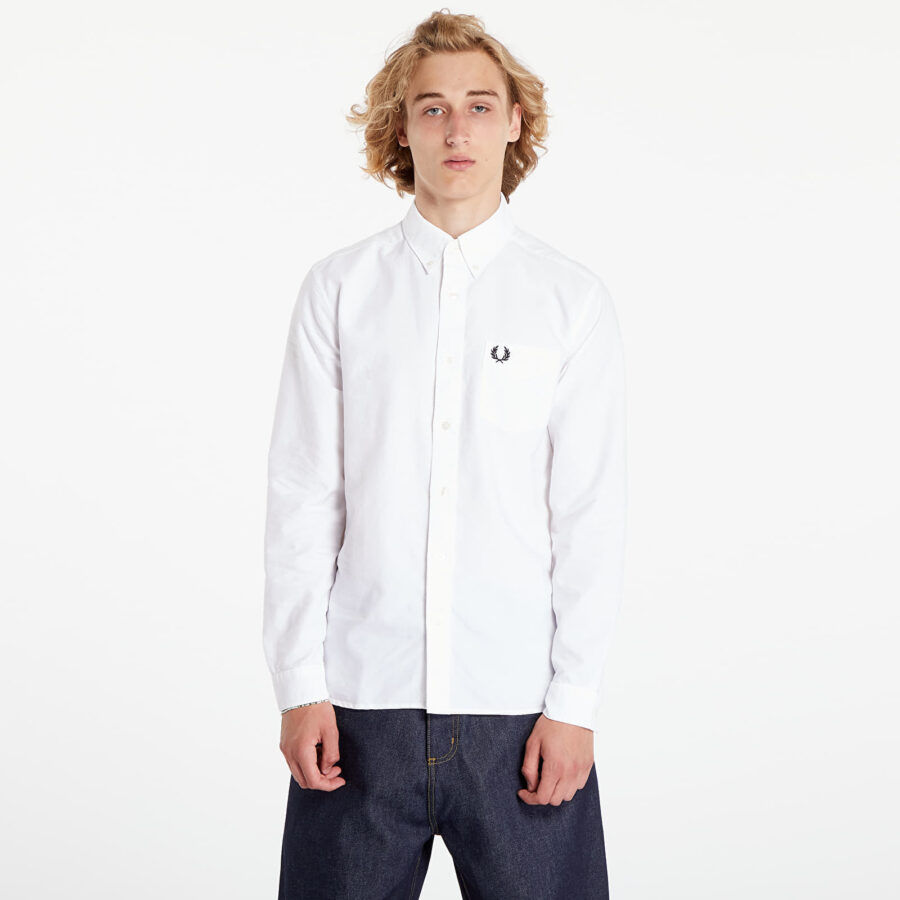 Ing FRED PERRY Oxford Shirt White M-alacsony-ár