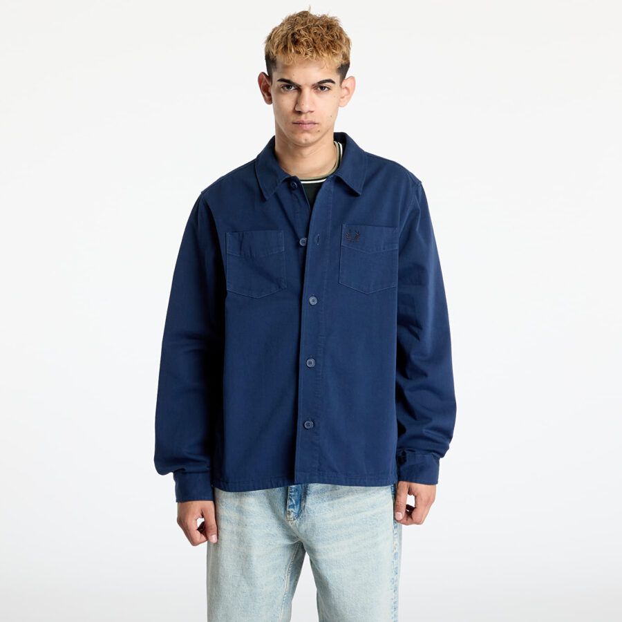 Ing FRED PERRY Twill Overshirt Tennis Blue M-alacsony-ár