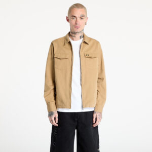 Ing FRED PERRY Twill Zip-Through Overshirt Warm Stone M-alacsony-ár
