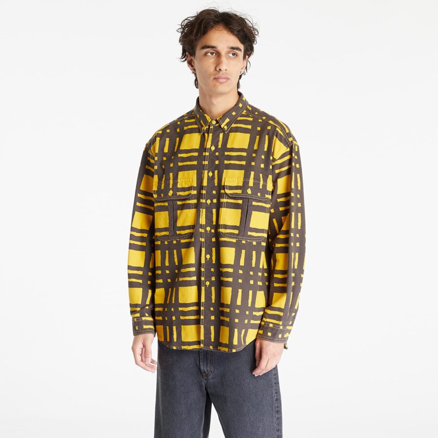 Ing Levi's® Skate L/S Woven Torn Plaid Yellow XS-alacsony-ár