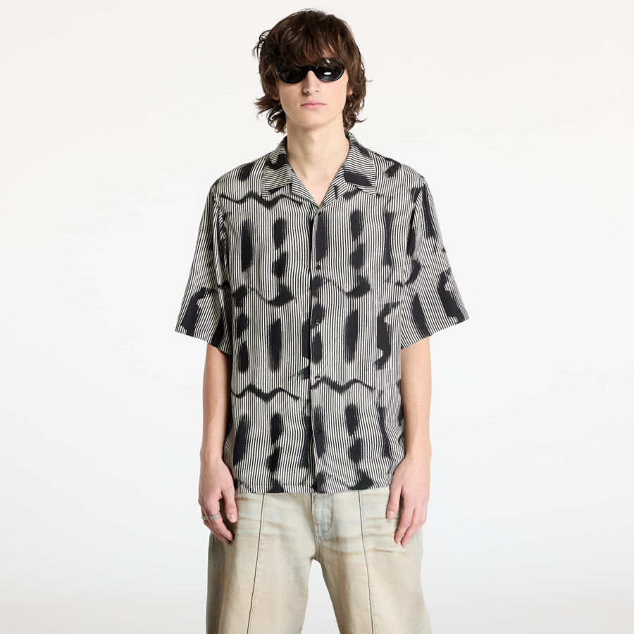 Ing MISBHV M Sprayed Viscose Shirt UNISEX Black/ White S-alacsony-ár