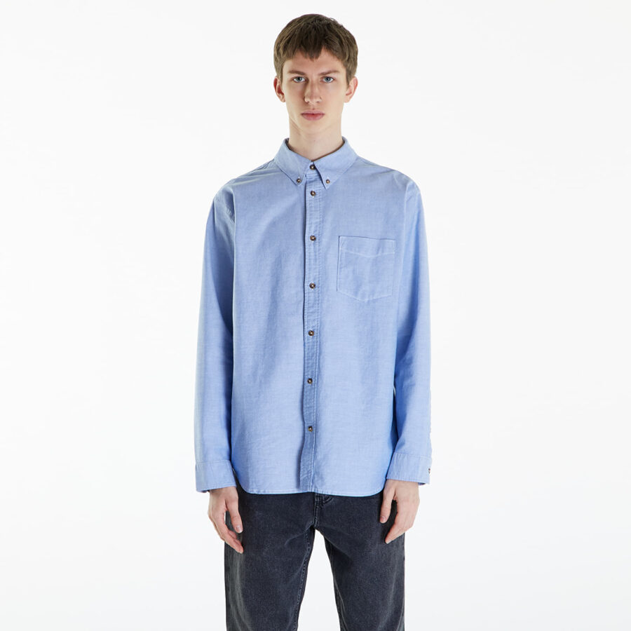 Ing Nike Life Oxford Buttondown Long Sleeve Shirt White/ Game Royal/ Football Grey S-alacsony-ár