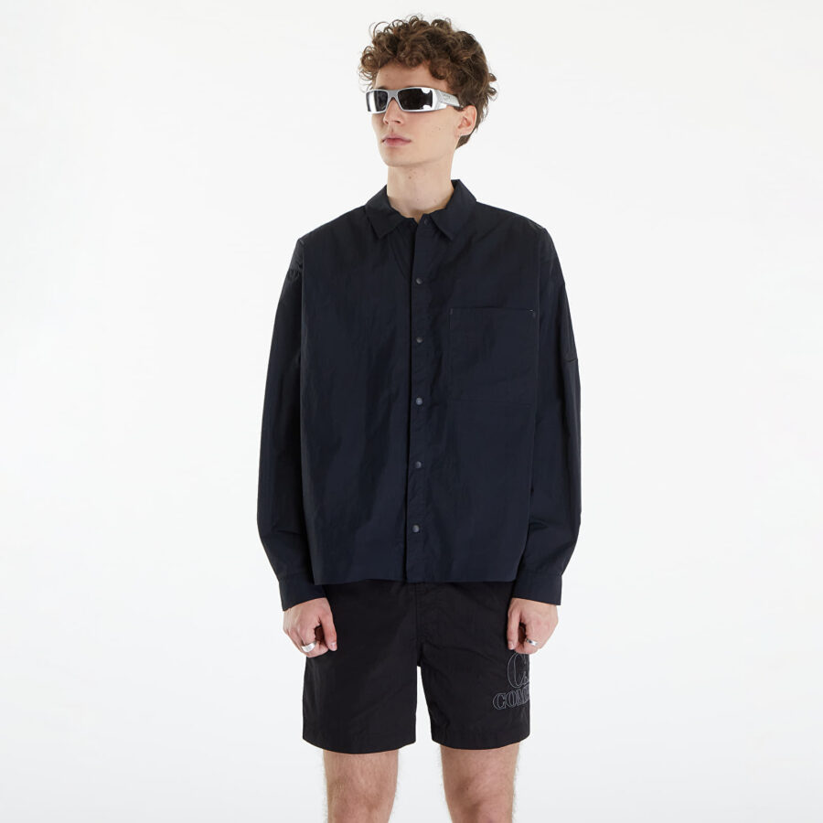 Ing Nike Sportswear Tech Pack Men's Woven Long-Sleeve Shirt Black/ Black/ Black S-alacsony-ár