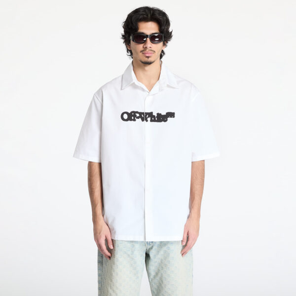 Ing Off-White Spray Arrow Popl Bowling Shirt White/ Black L-alacsony-ár