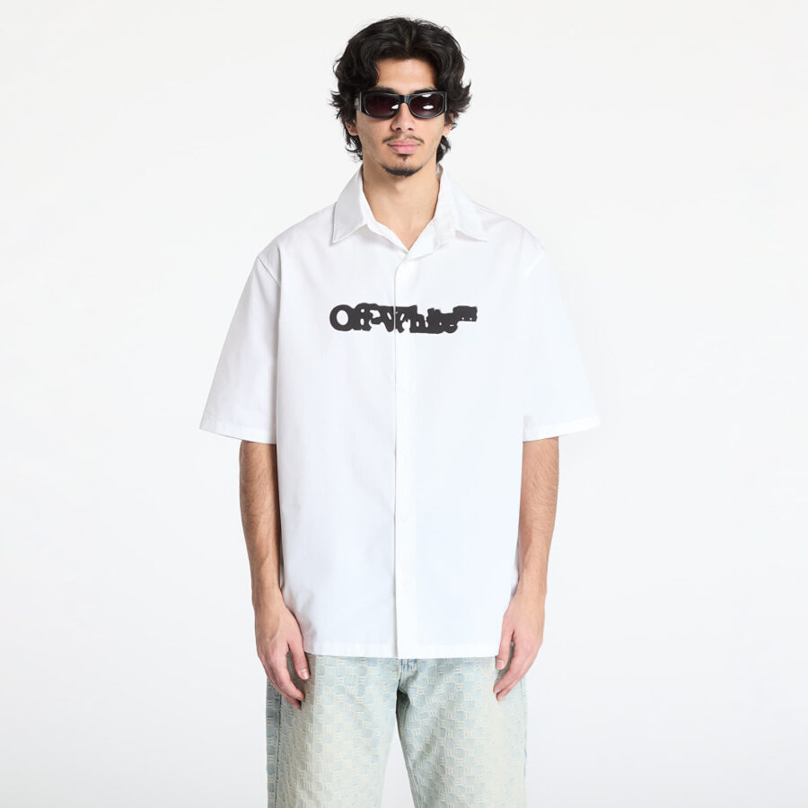 Ing Off-White Spray Arrow Popl Bowling Shirt White/ Black L-alacsony-ár
