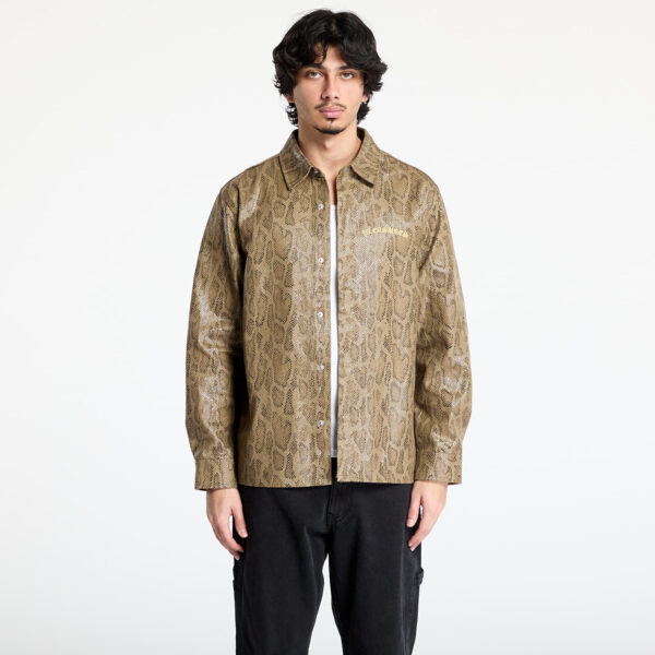Ing PLEASURES Anaconda Overshirt Brown S-alacsony-ár