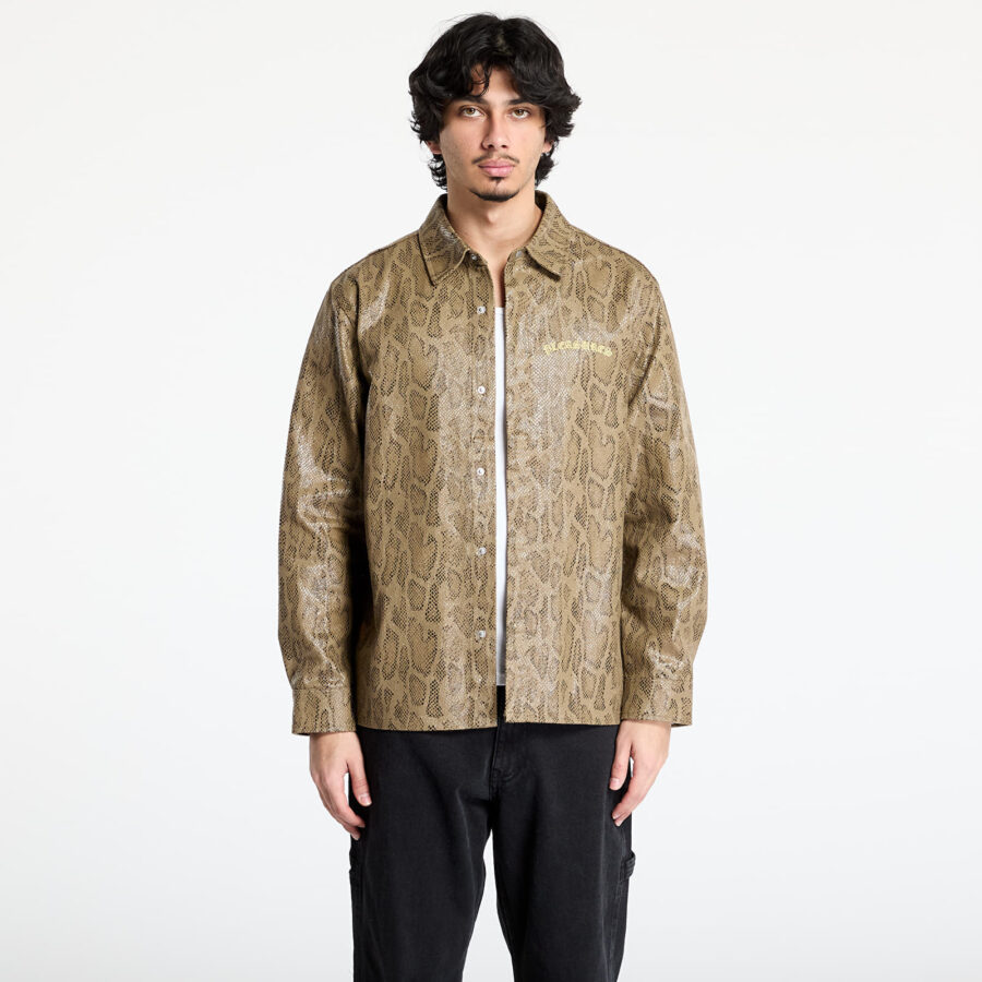 Ing PLEASURES Anaconda Overshirt Brown S-alacsony-ár