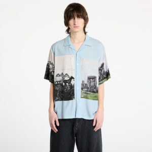 Ing PLEASURES Stone Horse Button Down Shirt Powder Blue S-alacsony-ár