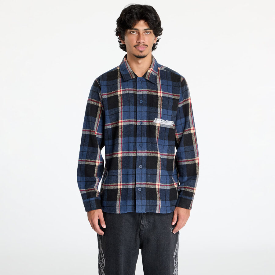 Ing RIPNDIP Robo Button Up Flannel Shirt Navy S-alacsony-ár