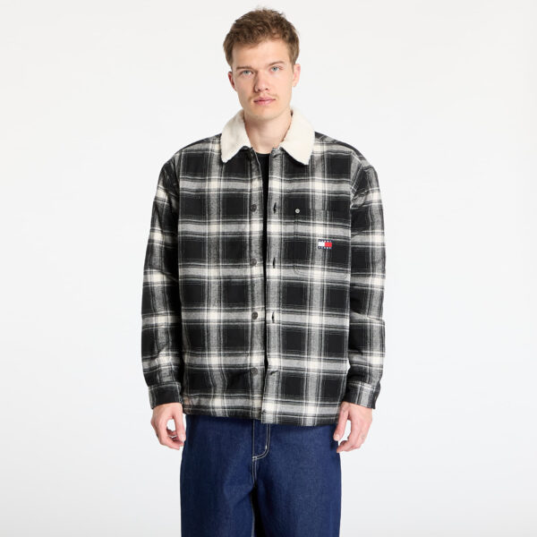 Ing Tommy Jeans Check Teddy Mix Overshirt Black S-alacsony-ár
