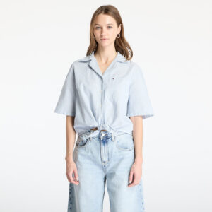 Ing Tommy Jeans Crop Linen Shortsleeve Shirt Blue M-alacsony-ár