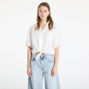 Ing Tommy Jeans Crop Linen Shortsleeve Shirt White S-alacsony-ár