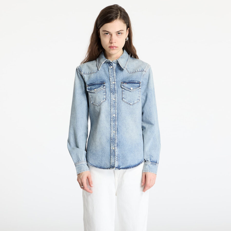 Ing Tommy Jeans Regular Western Shirt Denim XS-alacsony-ár