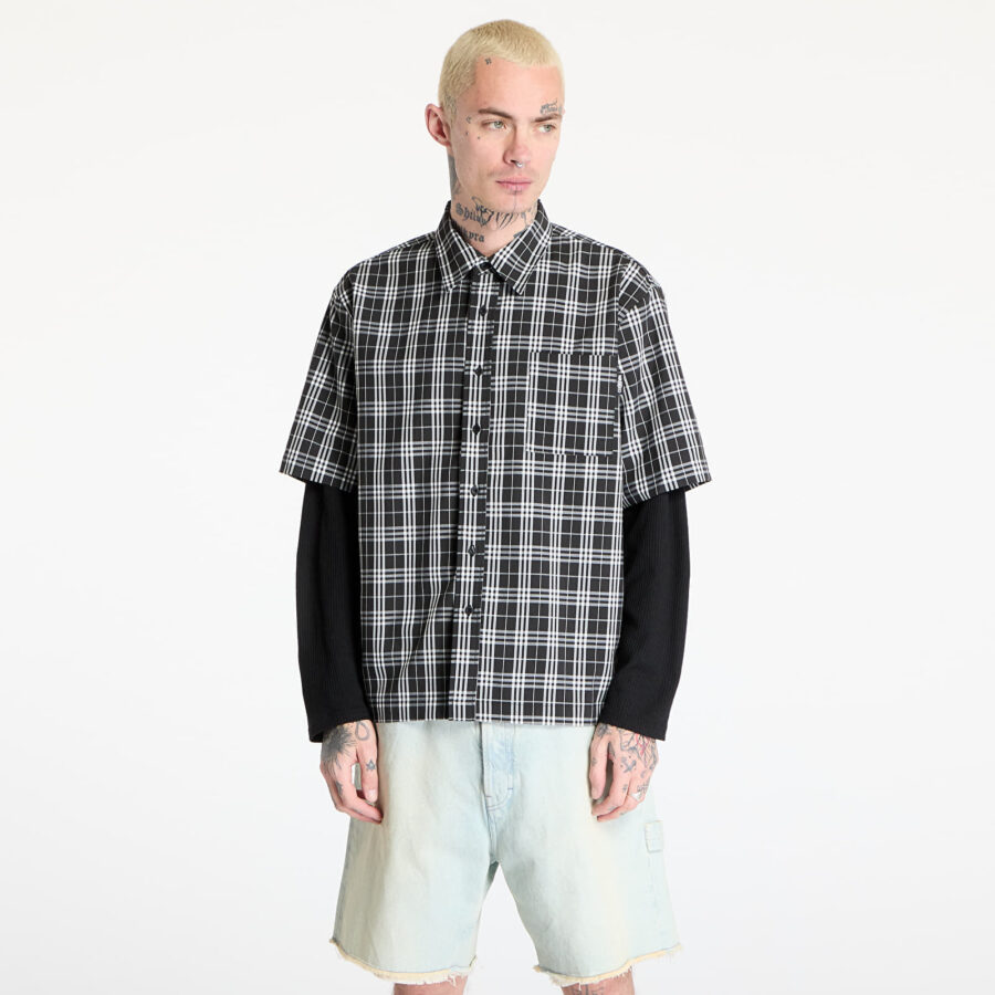 Ing Wasted Paris M Yard Tartan Shirt Age Black/ White M-alacsony-ár