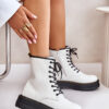 Insulated Ankle Boots Made of Eco Leather Zipper White Lay