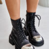 Insulated Worker Ankle Boots Women's Natural Leather Goe Black