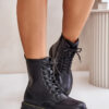 Insulated ankle boots Workery made of eco leather with a zipper black Naléli